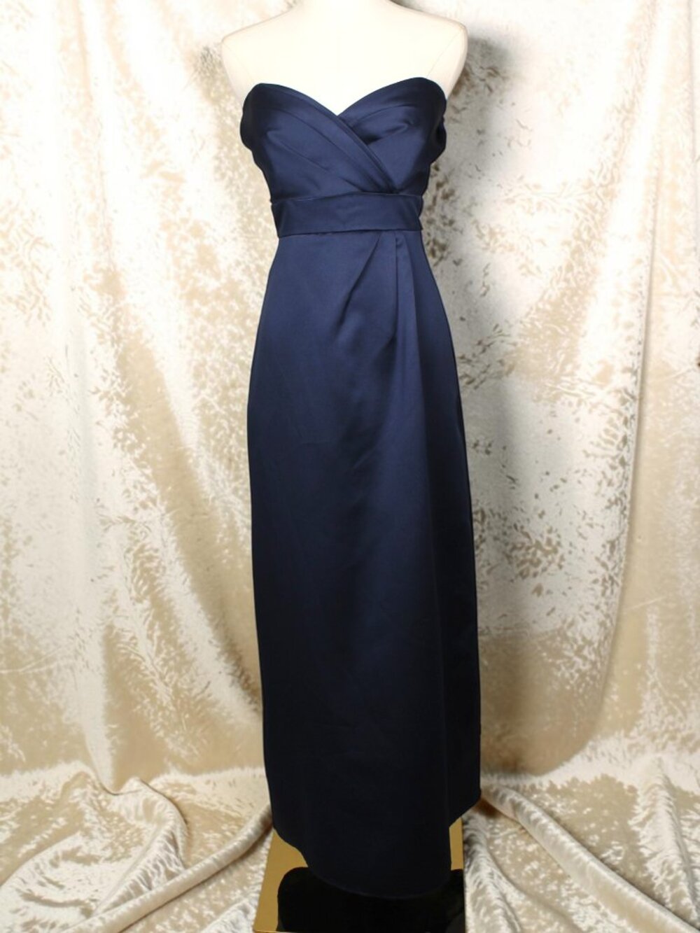 Alfred Angelo Navy Satin Formal Gown